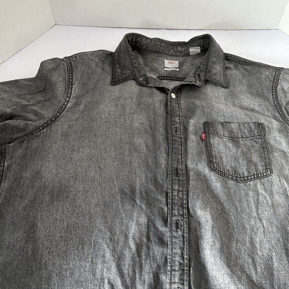 Levi’s Standard Shirt Mens XL Charcoal, Gray Denim-Look Core Workwear. - Picture 2 of 10